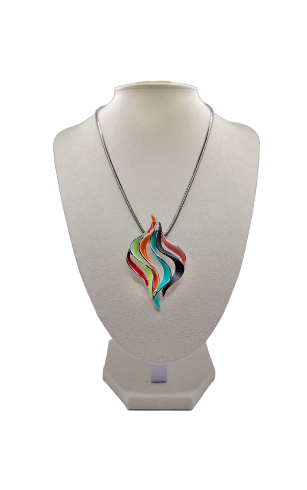 Collier Ikita flammes émaillées multicolores