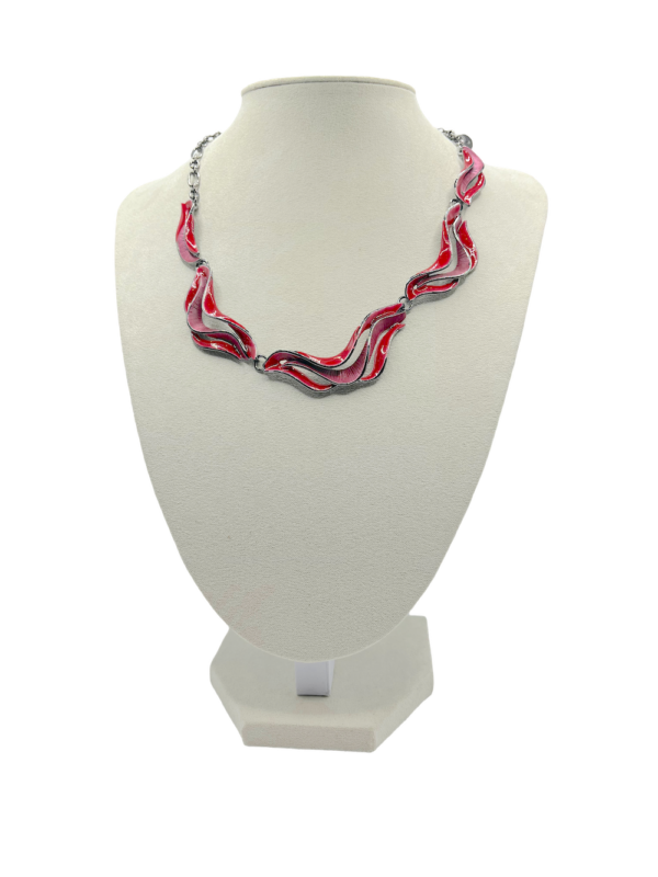 Collier Bouches émaillées rouge