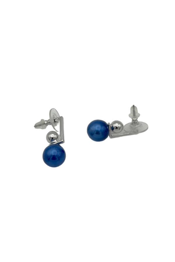 boucles d oreilles argenté bleu acier