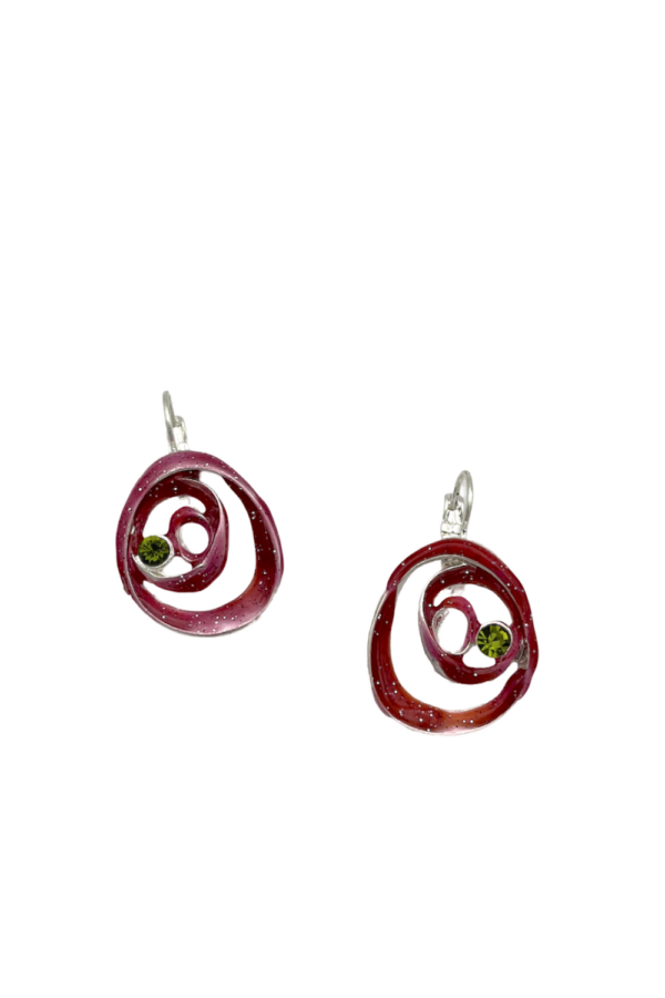 boucles d oreilles tourbillon fuchsia 1