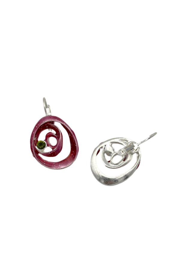 boucles d oreilles tourbillon fuchsia 2